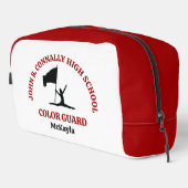Personalisierte rote High School Color Guard Waschbeutel (Rechte Ecke)