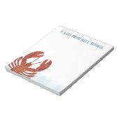 Personalisierte Rote Hummer Notizblock (Rotiert)