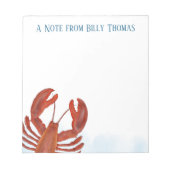 Personalisierte Rote Hummer Notizblock (Vorderseite)