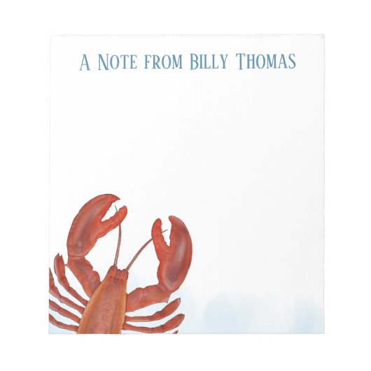 Personalisierte Rote Hummer Notizblock (Vorderseite)