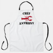 Personalisierte Rote Hummer Weiße Koch Mens Schürze (Vorderseite)