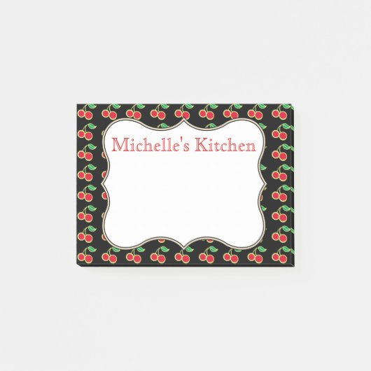 Personalisierte rote Kirsch-Post-it-Notes Post-it Klebezettel (Vorderseite)