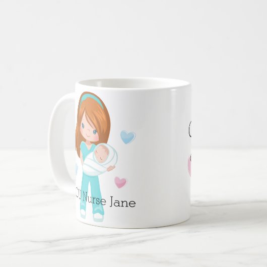 Personalisierte rote Krankenschwester des Kaffeetasse (Vorderseite Links)