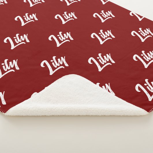 Personalisierte rote Kuscheldecke für Mama und Pap Sherpadecke (3/4)