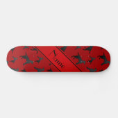 Personalisierte rote Labrador-Retrievernamenshunde Skateboard (Horizontal)