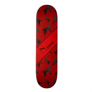 Personalisierte rote Labrador-Retrievernamenshunde Skateboard