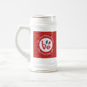 Personalisierte Rote LIEBE Bierglas (Links)