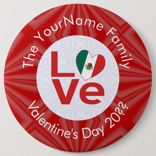 Personalisierte Rote LIEBE Button (Vorderseite)