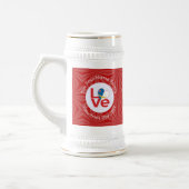 Personalisierte rote LIEBE der Azoren Bierglas (Links)