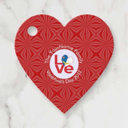 Personalisierte rote LIEBE der Azoren Geschenkanhänger (Vorderseite)
