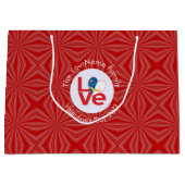 Personalisierte rote LIEBE der Azoren Große Geschenktüte (Vorderseite)