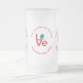 Personalisierte rote LIEBE der Azoren Mattglas Bierglas (Mittel)