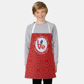 Personalisierte rote LIEBE der Azoren Schürze (Getragen)