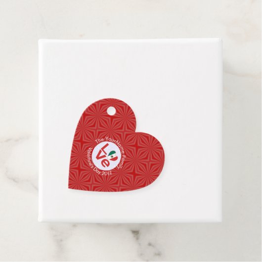 Personalisierte Rote LIEBE Geschenkanhänger (Beispiel)