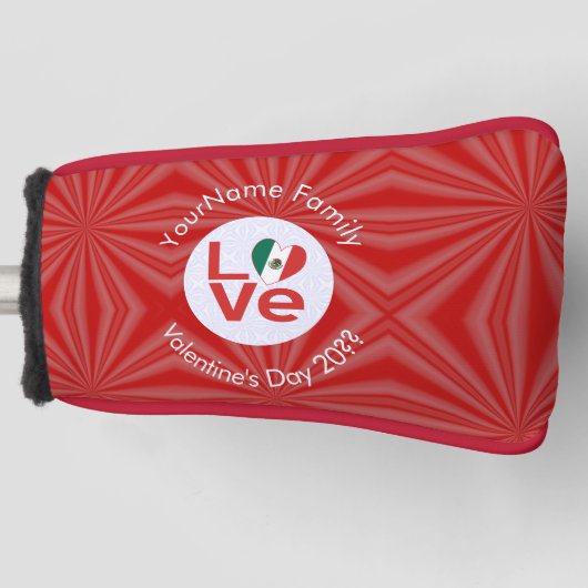 Personalisierte Rote LIEBE Golf Headcover (Vorderseite)