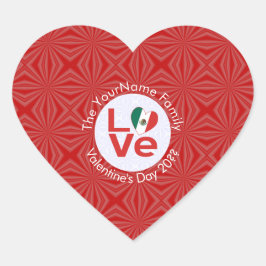 Personalisierte Rote LIEBE Herz-Aufkleber