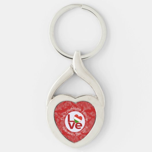 Personalisierte Rote LIEBE Schlüsselanhänger (Vorderseite)