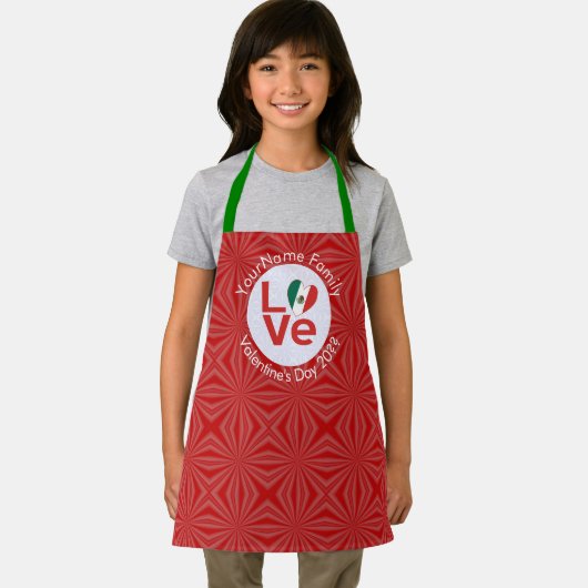 Personalisierte Rote LIEBE Schürze (Insitu)