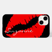 Personalisierte Rote Lippen Case-Mate iPhone Hülle (Rückseite (Horizontal))