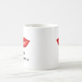 Personalisierte Rote Lippen Elegante Kaffee Tasse (Mittel)