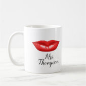 Personalisierte Rote Lippen Elegante Kaffee Tasse (Links)