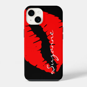 Personalisierte rote Lippen iPhone Hülle