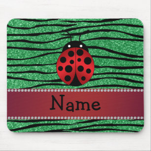 Personalisierte rote Marienkäfergrün Mousepad