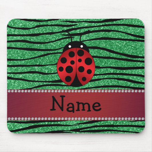 Personalisierte rote Marienkäfergrün Mousepad (Vorne)