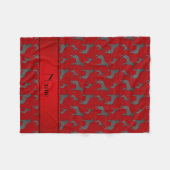 Personalisierte rote Mastiffnamenshunde Fleecedecke (Vorderseite (Horizontal))