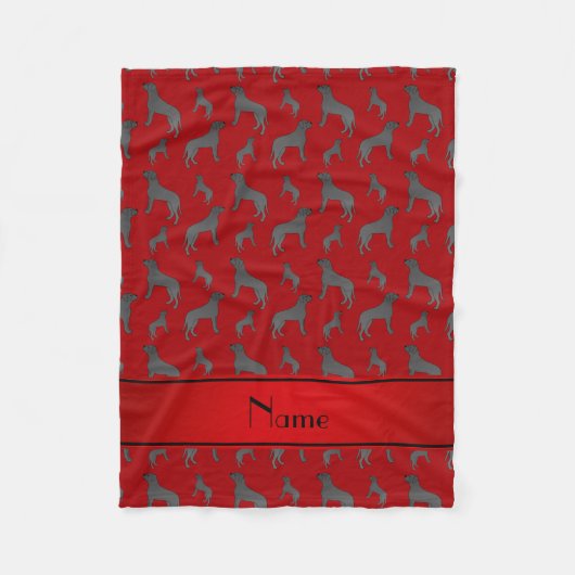 Personalisierte rote Mastiffnamenshunde Fleecedecke (Vorderseite)