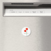Personalisierte rote Mohnblumen Magnet (In Situ (Geschirrspüler))