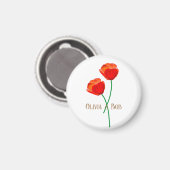 Personalisierte rote Mohnblumen Magnet (Vorderseite/Rückseite)