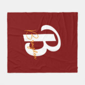 Personalisierte rote Monogramm-Fleece-Decke Fleecedecke (Vorderseite (Horizontal))
