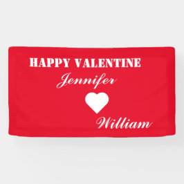 Personalisierte Rote Namen Vintag Happy Valentine Banner