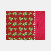 Personalisierte rote Namensfrösche Fleecedecke (Vorderseite (Horizontal))