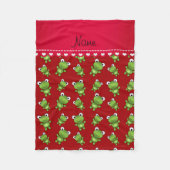 Personalisierte rote Namensfrösche Fleecedecke (Vorderseite)