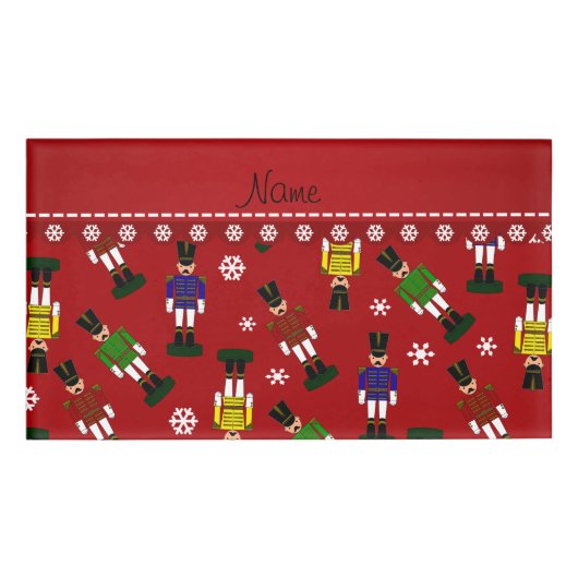 Personalisierte rote Namensnussknacker Namenschild (Vorderseite)