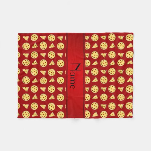 Personalisierte rote Namenspizzas Fleecedecke (Vorderseite (Horizontal))