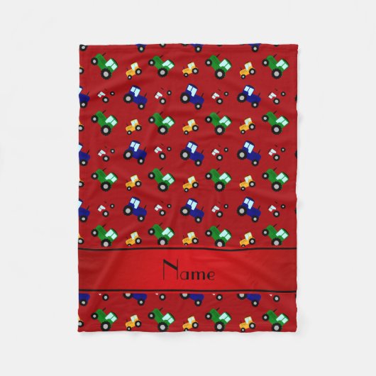 Personalisierte rote Namenstraktoren Fleecedecke (Vorderseite)