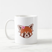 Personalisierte Rote Panda Monogram-Tasse Kaffeetasse (Links)