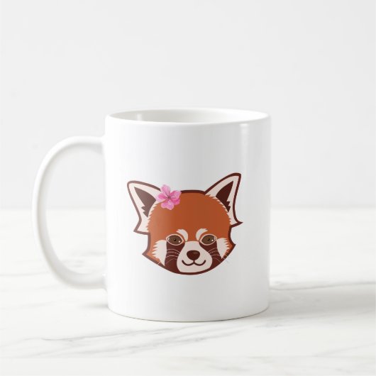 Personalisierte Rote Panda Monogram-Tasse Kaffeetasse (Links)