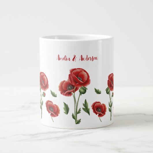 Personalisierte Rote Pflaumen Jumbo-Tasse (Vorderseite)