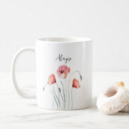 Personalisierte Rote Pfoten Wasserfarbe Kaffeetasse