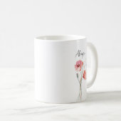 Personalisierte Rote Pfoten Wasserfarbe Kaffeetasse (VorderseiteRechts)