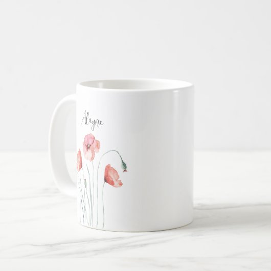 Personalisierte Rote Pfoten Wasserfarbe Kaffeetasse (Vorderseite Links)