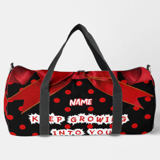 Personalisierte rote Punkte-Schleife-Spirale  Duffle Bag