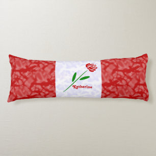 Personalisierte rote Rose Art Deco Seitenschläferkissen