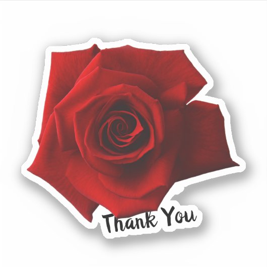 Personalisierte Rote Rose Aufkleber (Vorderseite)