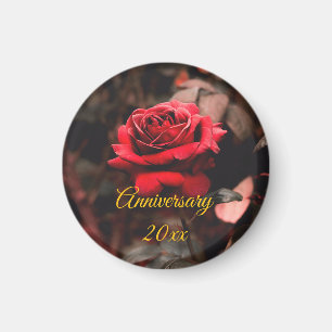 Personalisierte Rote Rose Bloom Unique Keepake Ges Magnet