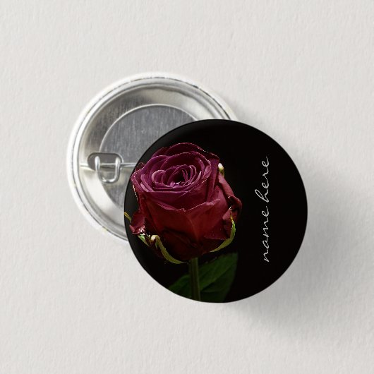 Personalisierte Rote Rose Button (Vorne & Hinten)